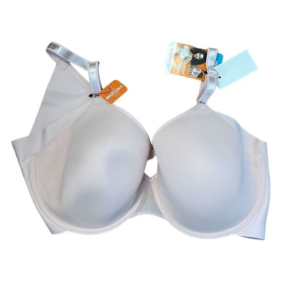Olga by Warner's T-Shirt Bra Toasted Almond No Side Effects Back Smoothing 40D - Picture 3 of 8